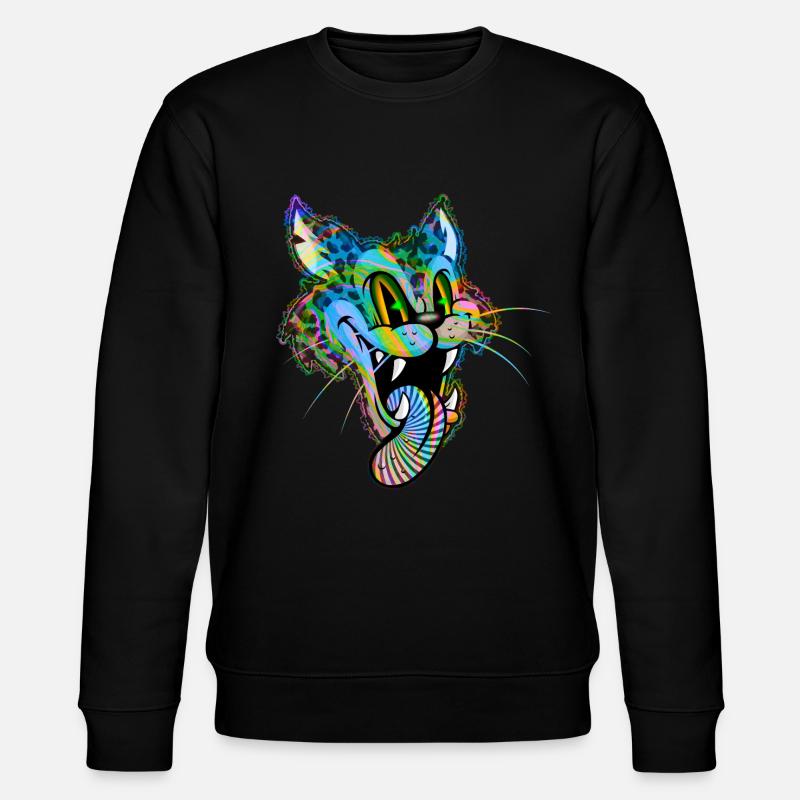 Leopard Comic Psychedelic - Stanley/Stella CHANGER Unisex Organic Sweatshirt - black