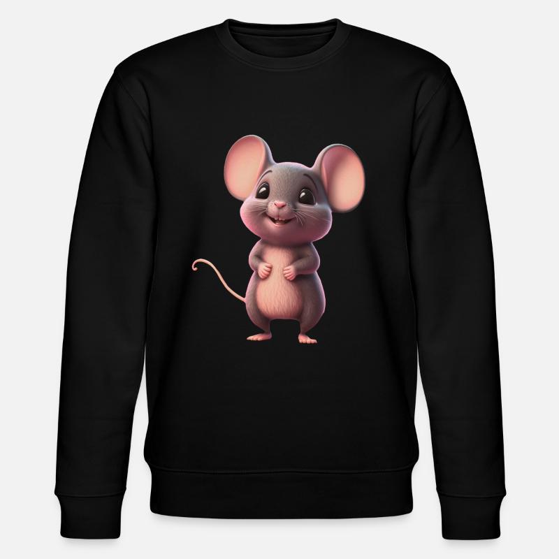 cute happy mouse - Stanley/Stella CHANGER Unisex Organic Sweatshirt - black