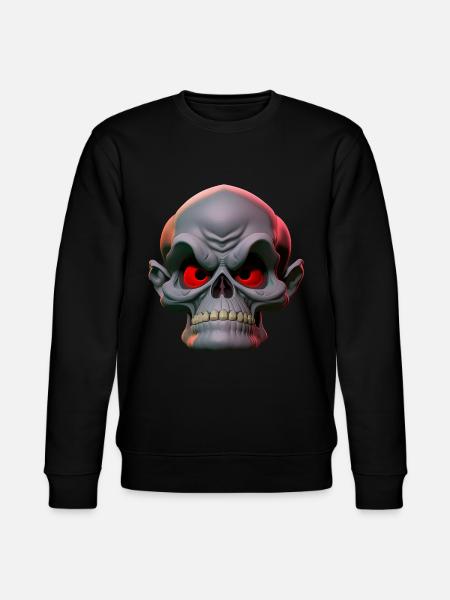 grumpy skull - Stanley/Stella CHANGER Unisex Organic Sweatshirt - black