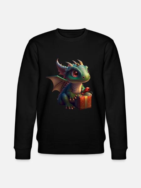 Babydrache mit Geschenk - Stanley/Stella Unisex Bio-Sweatshirt CHANGER  - Schwarz