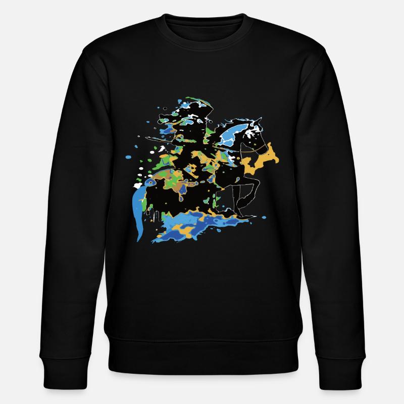 Reiter Pferd bunt - Stanley/Stella Unisex Bio-Sweatshirt CHANGER  - Schwarz