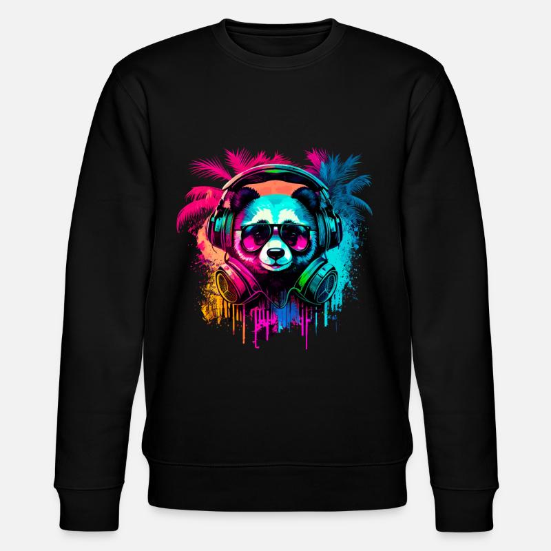 Ours panda abstrait - Sweat bio CHANGER Stanley/Stella Unisexe - noir