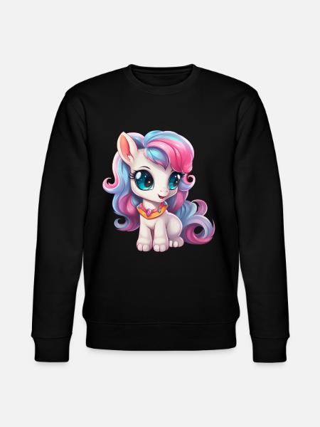 small pony in blue pink - Stanley/Stella CHANGER Unisex Organic Sweatshirt - black
