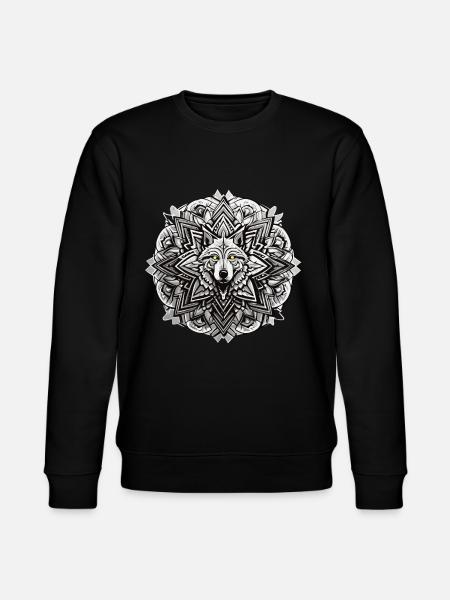 Wolf Mandala Indianer Design - Stanley/Stella Unisex Bio-Sweatshirt CHANGER  - Schwarz