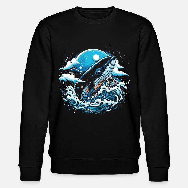 Space Whale Imagination - Stanley/Stella CHANGER Unisex Organic Sweatshirt - black