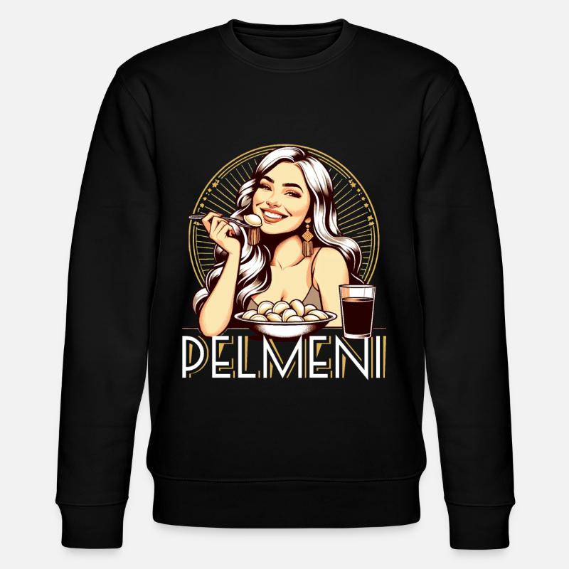 Pelmeni lecker Geschenk - Stanley/Stella Unisex Bio-Sweatshirt CHANGER  - Schwarz