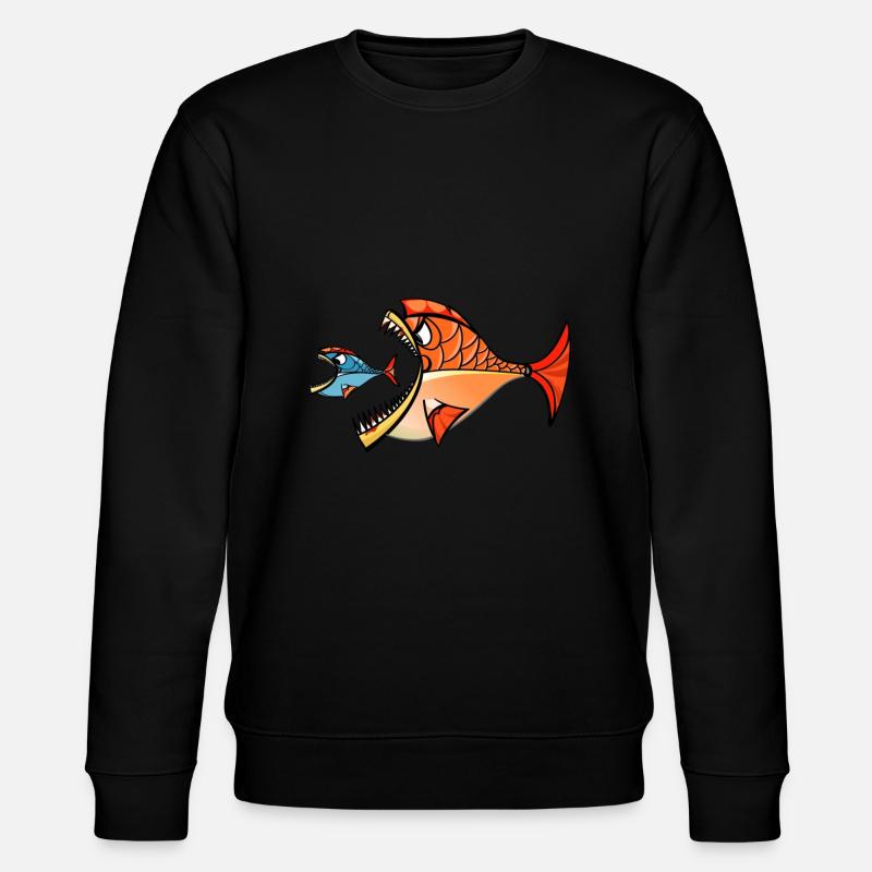 Zwei Piranhas - Stanley/Stella Unisex Bio-Sweatshirt CHANGER  - Schwarz