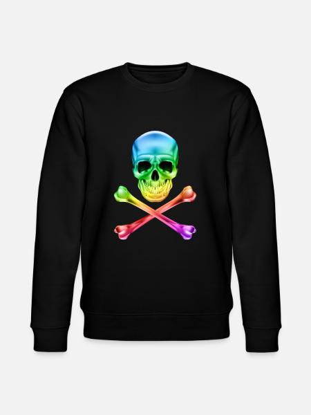 Schädel und Knochen Bunt - Stanley/Stella Unisex Bio-Sweatshirt CHANGER  - Schwarz