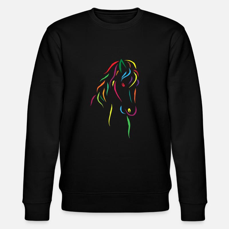 Pferdekopf Bunt - Stanley/Stella Unisex Bio-Sweatshirt CHANGER  - Schwarz