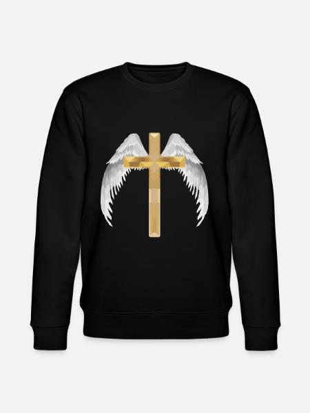 Polygon cross with wing - Stanley/Stella CHANGER Unisex Organic Sweatshirt - black