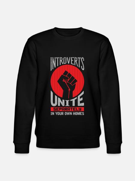 Introverts Unite Introvertierte Menschen introvert - Stanley/Stella Unisex Bio-Sweatshirt CHANGER  - Schwarz
