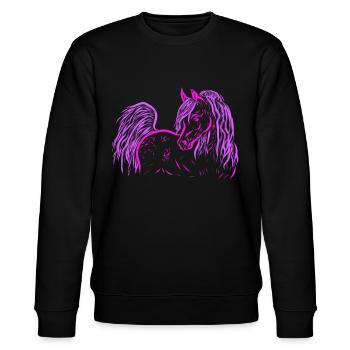 Araber Pink - Stanley/Stella Unisex Bio-Sweatshirt CHANGER  - Schwarz - Vorne - Nik (191cm) & Marisol (170cm)