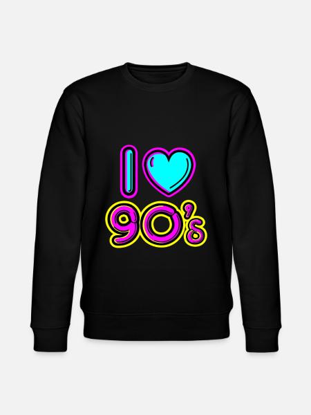 90'erne Love I love 90's gave idé 90'erne - Stanley/Stella økologisk unisex-sweatshirt CHANGER  - sort