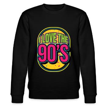 90 I love the 90's 90 Party cadeau - Sweat bio CHANGER Stanley/Stella Unisexe - noir - Devant - Nik (191cm) & Marisol (170cm)