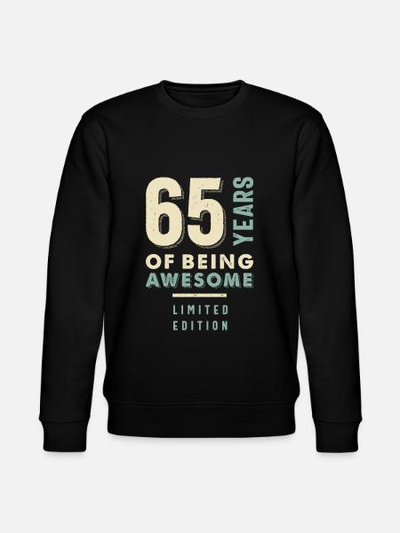 65 Years Of Being Awesome - 65th Birthday - Stanley/Stella CHANGER Unisex Organic Sweatshirt - black