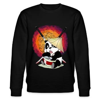 Panda Bear Asia Japan Sun Samurai Fantasy - Stanley/Stella CHANGER Unisex Organic Sweatshirt - black - Front - Nik (191cm) & Marisol (170cm)