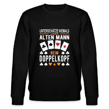 Doppelkopf Alter Mann - Stanley/Stella Unisex Bio-Sweatshirt CHANGER  - Schwarz - Vorne - Nik (191cm) & Marisol (170cm)