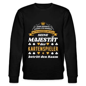 Seine Majestät der Kartenspieler - Stanley/Stella Unisex Bio-Sweatshirt CHANGER  - Schwarz - Vorne - Nik (191cm) & Marisol (170cm)
