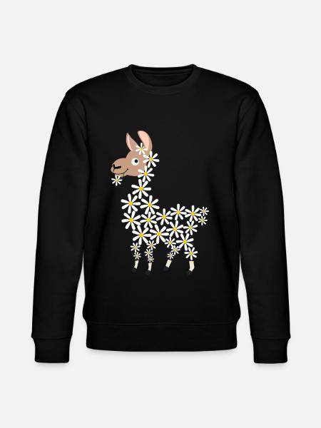 Daisy funny alpaca from flowers - Stanley/Stella CHANGER Unisex Organic Sweatshirt - black