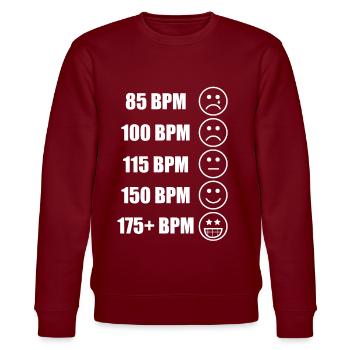 Gabber Hakken Uptempo Fun Geschenk - Stanley/Stella Unisex Bio-Sweatshirt CHANGER  - Burgunderrot - Vorne - Nik (191cm) & Marisol (170cm)