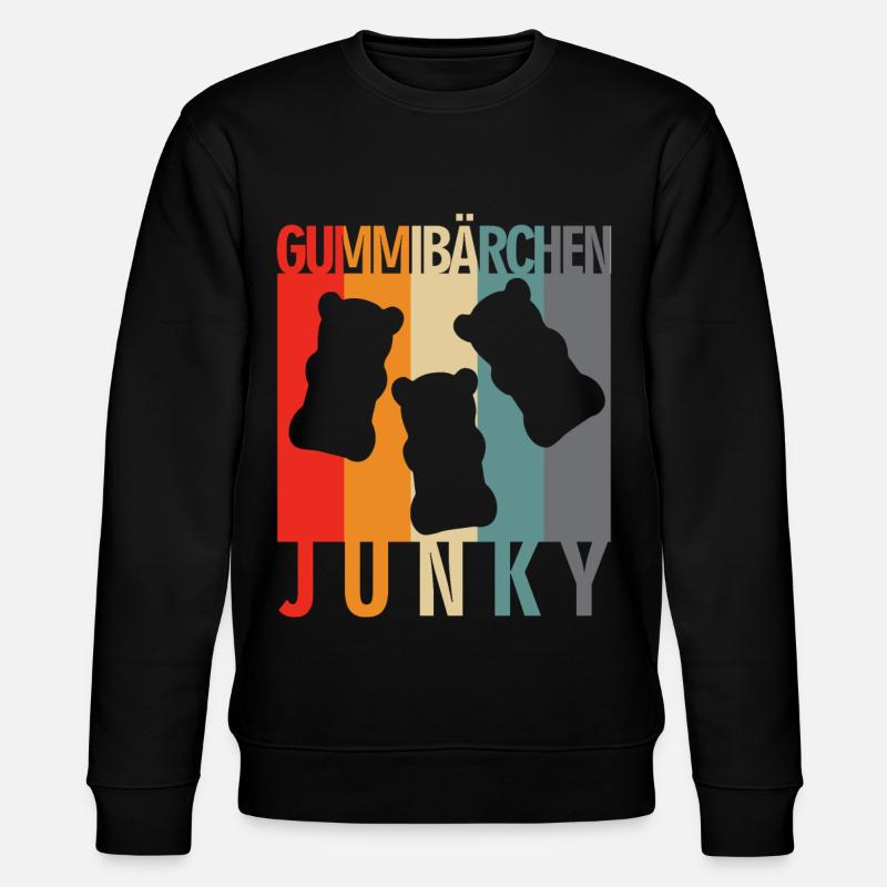 Gummibärchen Junky Retro Design - Stanley/Stella Unisex Bio-Sweatshirt CHANGER  - Schwarz