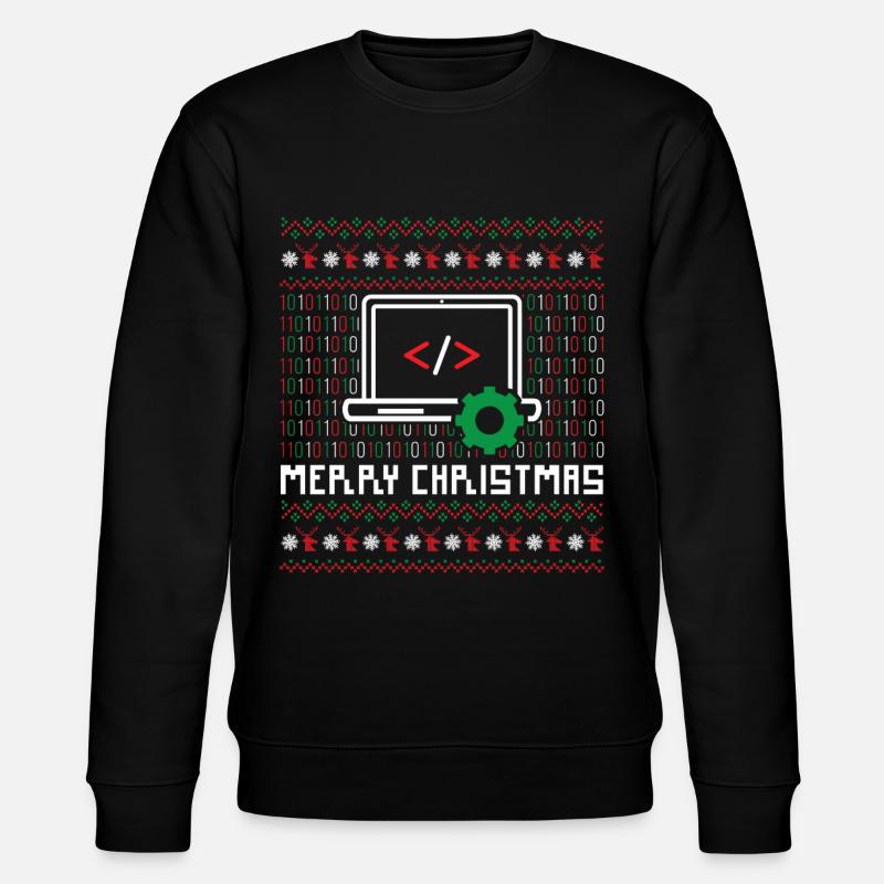 Gamer Christmas Ugly Sweater Nerd Informatiker - Stanley/Stella Unisex Bio-Sweatshirt CHANGER  - Schwarz