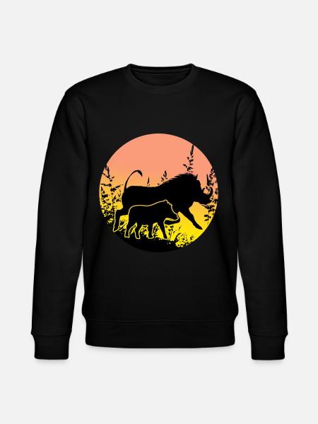 Warthog - Sunset Africa Safari - Stanley/Stella CHANGER Unisex Organic Sweatshirt - black