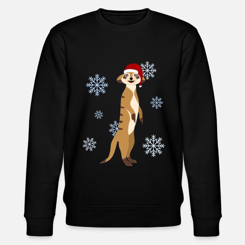 Erdmännchen Weihnachten Weihnachtsmütze - Stanley/Stella Unisex Bio-Sweatshirt CHANGER - Schwarz