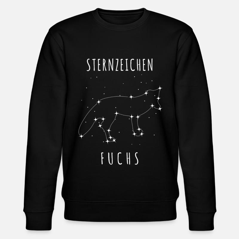Fuchs mit Sternen - Astronomie Spruch - Stanley/Stella Unisex Bio-Sweatshirt CHANGER - Schwarz