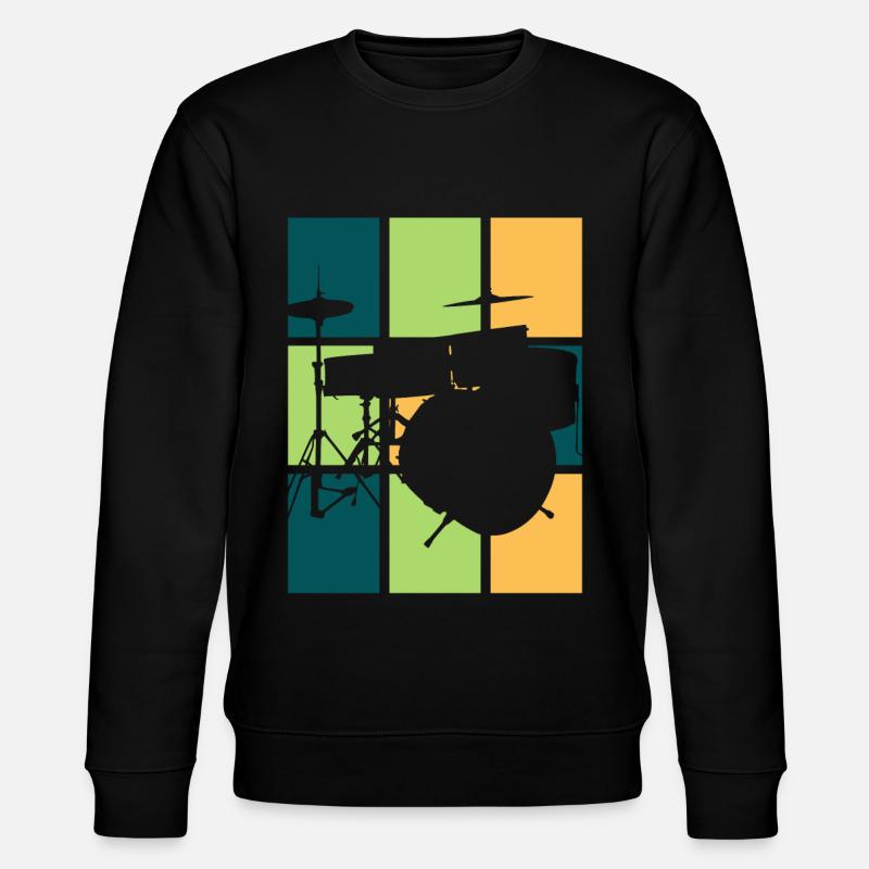 Drummer retro drums gift - Stanley/Stella CHANGER Unisex Organic Sweatshirt - black