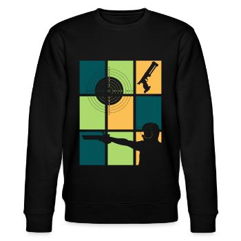 Club de tir et tireurs sportifs vintage - Sweat bio CHANGER Stanley/Stella Unisexe - noir - Devant - Nik (191cm) & Marisol (170cm)
