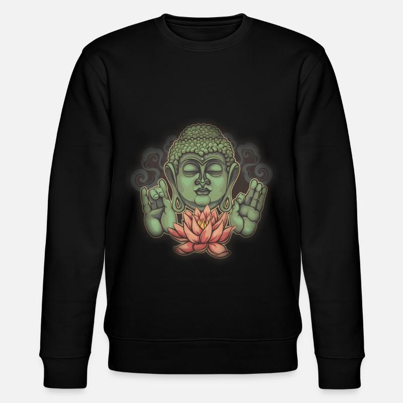 Lotus Buddha - Stanley/Stella Unisex Bio-Sweatshirt CHANGER  - Schwarz