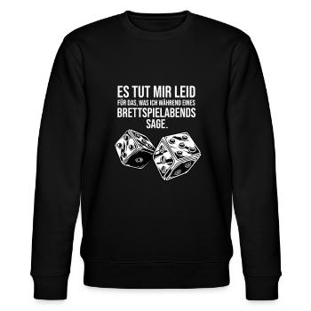brettspiel würfel board game - Stanley/Stella Unisex Bio-Sweatshirt CHANGER  - Schwarz - Vorne - Nik (191cm) & Marisol (170cm)