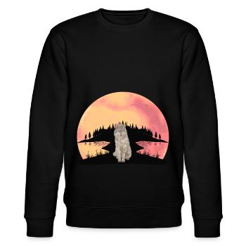 Wolf Wolves Wildlife Wilderness Fantasy Forest Animals - Stanley/Stella CHANGER Unisex Organic Sweatshirt - black - Front - Nik (191cm) & Marisol (170cm)