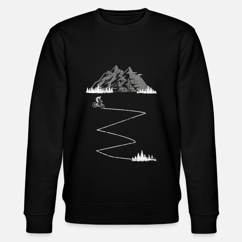 Real guys go downhill - Stanley/Stella CHANGER Unisex Organic Sweatshirt - black