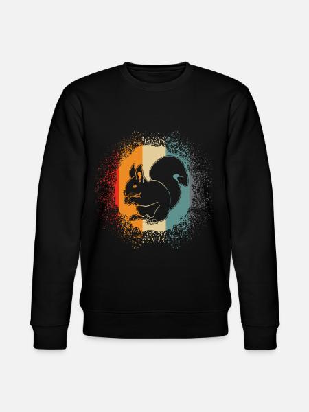 Squirrel Squirrel - Retro squirrel - Stanley/Stella CHANGER Unisex Organic Sweatshirt - black