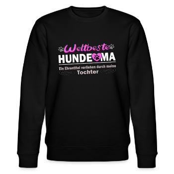 Weltbeste Hunde Oma - Stanley/Stella Unisex Bio-Sweatshirt CHANGER  - Schwarz - Vorne - Nik (191cm) & Marisol (170cm)