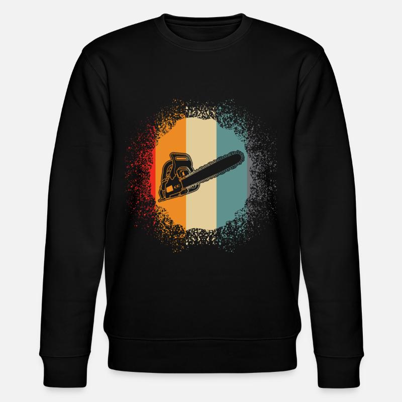 Chainsaws Retro Lumberjack Chainsaw - Stanley/Stella CHANGER Unisex Organic Sweatshirt - black