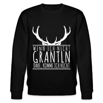 Grantler Spruch lustig bayrisch - Stanley/Stella Unisex Bio-Sweatshirt CHANGER  - Schwarz - Vorne - Nik (191cm) & Marisol (170cm)