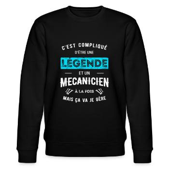 LÉGENDE ET MÉCANICIEN - Sweat bio CHANGER Stanley/Stella Unisexe - noir - Devant - Nik (191cm) & Marisol (170cm)