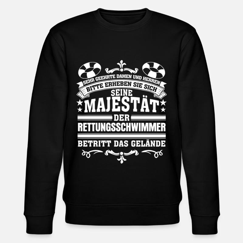 Rettungsschwimmer Bademeister Spruch - Stanley/Stella Unisex Bio-Sweatshirt CHANGER - Schwarz