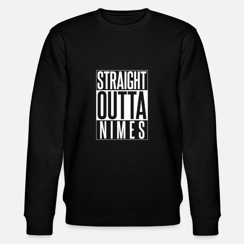 STRAIGHT OUTTA NIMES - Stanley/Stella CHANGER Unisex Organic Sweatshirt - black