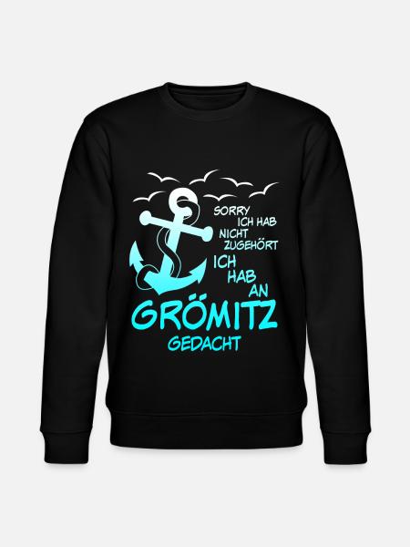 Grömitz Spruch mit Anker - Stanley/Stella Unisex Bio-Sweatshirt CHANGER - Schwarz