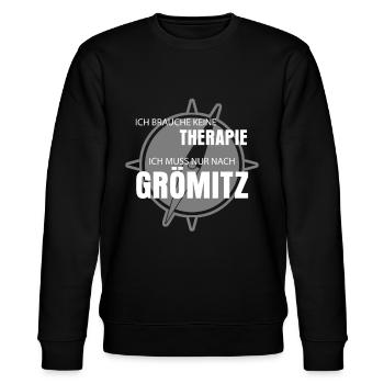 Grömitz Urlaub Spruch - Stanley/Stella Unisex Bio-Sweatshirt CHANGER  - Schwarz - Vorne - Nik (191cm) & Marisol (170cm)