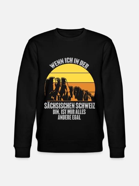 Sächsische Schweiz Retro Spruch - Stanley/Stella Unisex Bio-Sweatshirt CHANGER - Schwarz