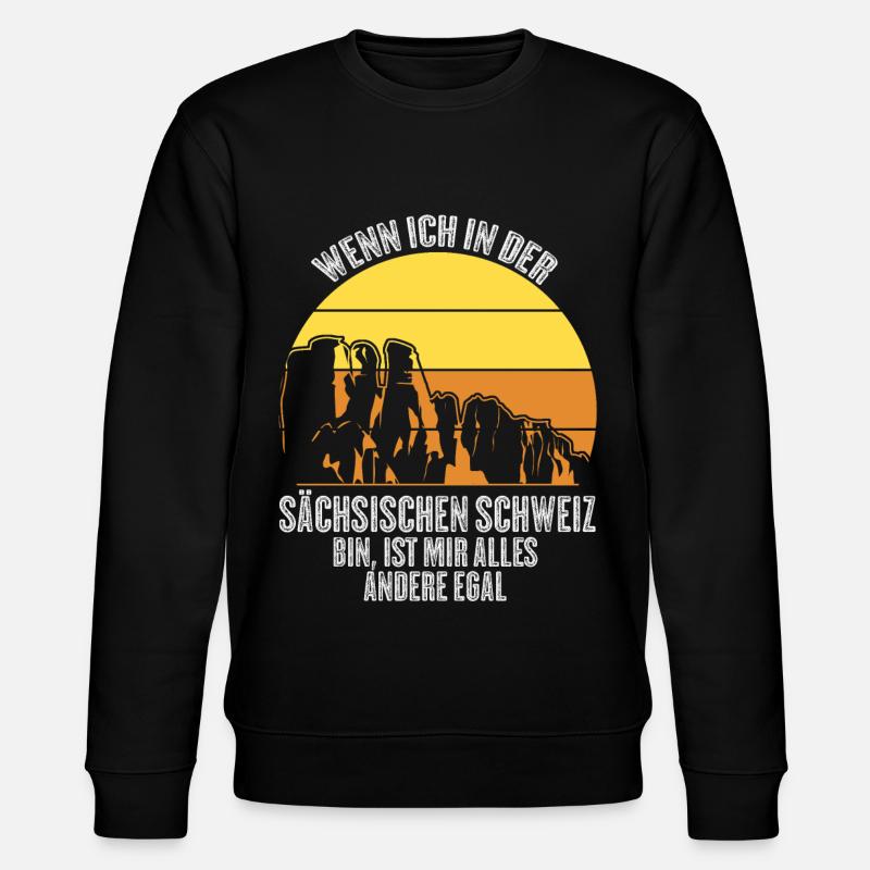 Sächsische Schweiz Retro Spruch - Stanley/Stella Unisex Bio-Sweatshirt CHANGER  - Schwarz