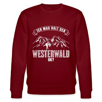 Westerwald - Stanley/Stella Unisex Bio-Sweatshirt CHANGER  - Burgunderrot - Vorne - Nik (191cm) & Marisol (170cm)
