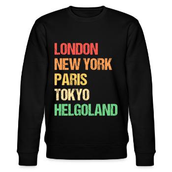 London New York Paris Tokyo Helgoland - Stanley/Stella Unisex Bio-Sweatshirt CHANGER  - Schwarz - Vorne - Nik (191cm) & Marisol (170cm)