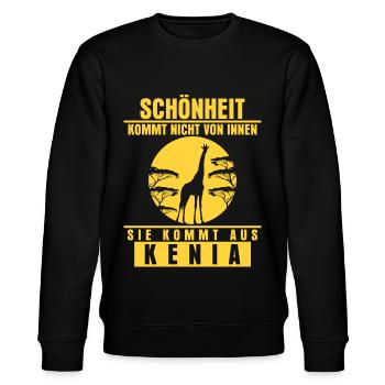 Kenya Giraffe - Schönheit aus Kenia - Stanley/Stella Unisex Bio-Sweatshirt CHANGER  - Schwarz - Vorne - Nik (191cm) & Marisol (170cm)