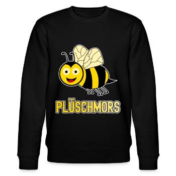 Plattdeutsch Hummeln Plüschmors - Stanley/Stella Unisex Bio-Sweatshirt CHANGER  - Schwarz - Vorne - Nik (191cm) & Marisol (170cm)